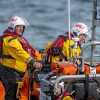 The Oddfellows returning to Sheringham RNLI station